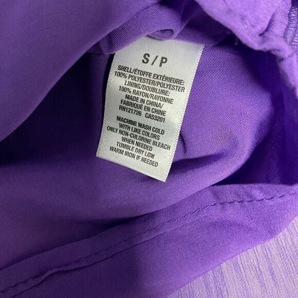 Aeropostale Mini Skirt Flare Sheer Overlay Purple Elastic Waist Junior Small - Picture 6 of 13